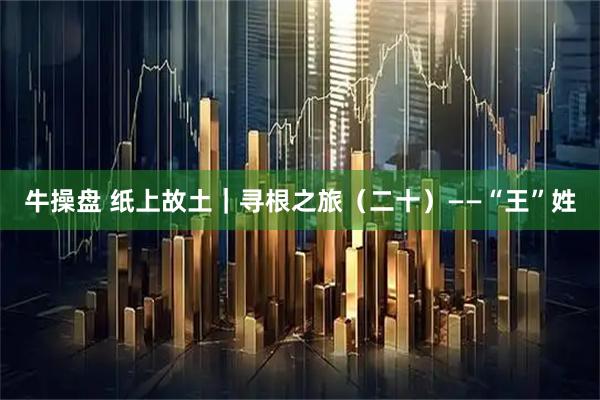 牛操盘 纸上故土｜寻根之旅（二十）——“王”姓