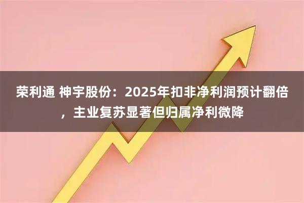 荣利通 神宇股份：2025年扣非净利润预计翻倍，主业复苏显著但归属净利微降